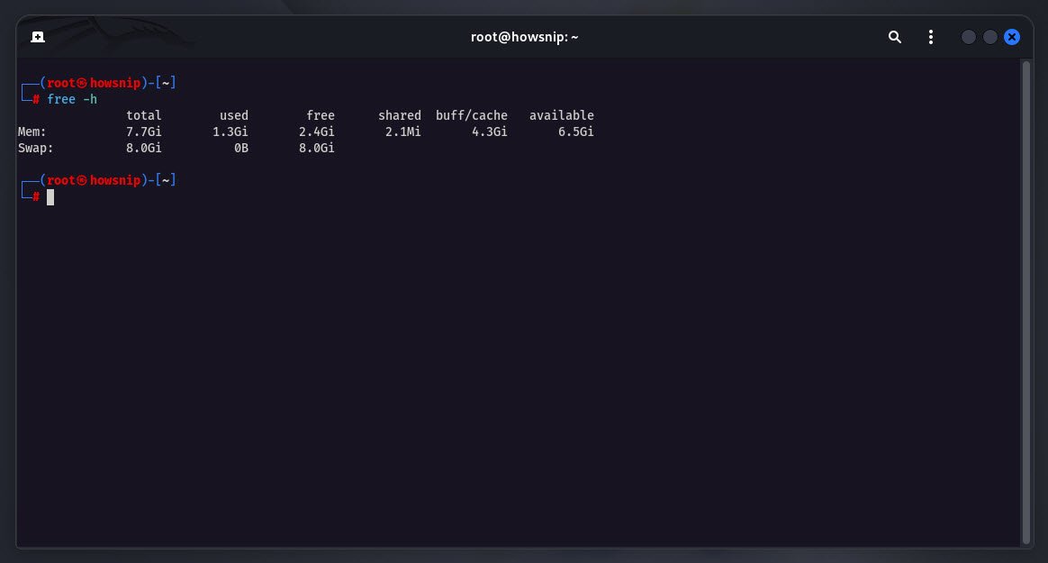 free command - howsnip