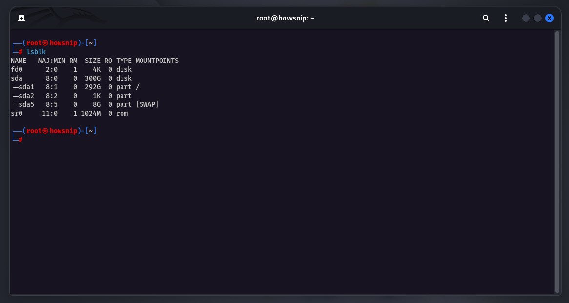 lsblk command - howsnip