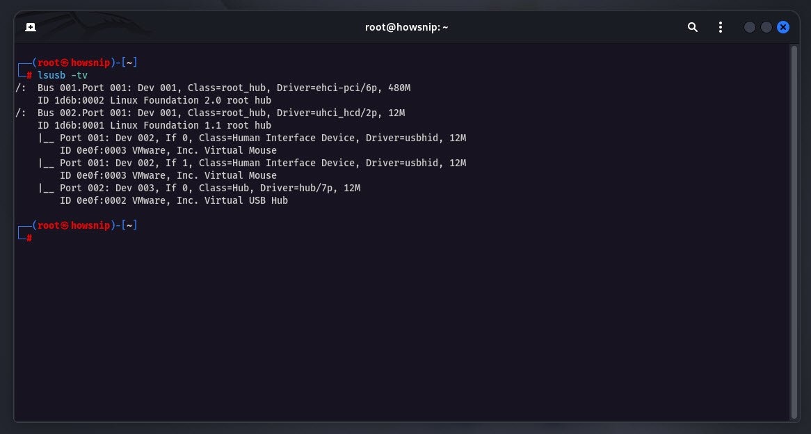 lsusb command - howsnip