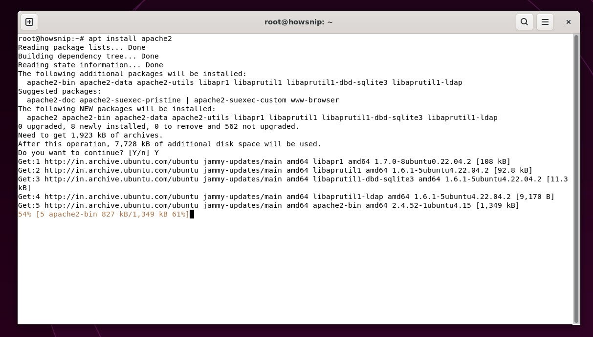 Apache install - howsnip
