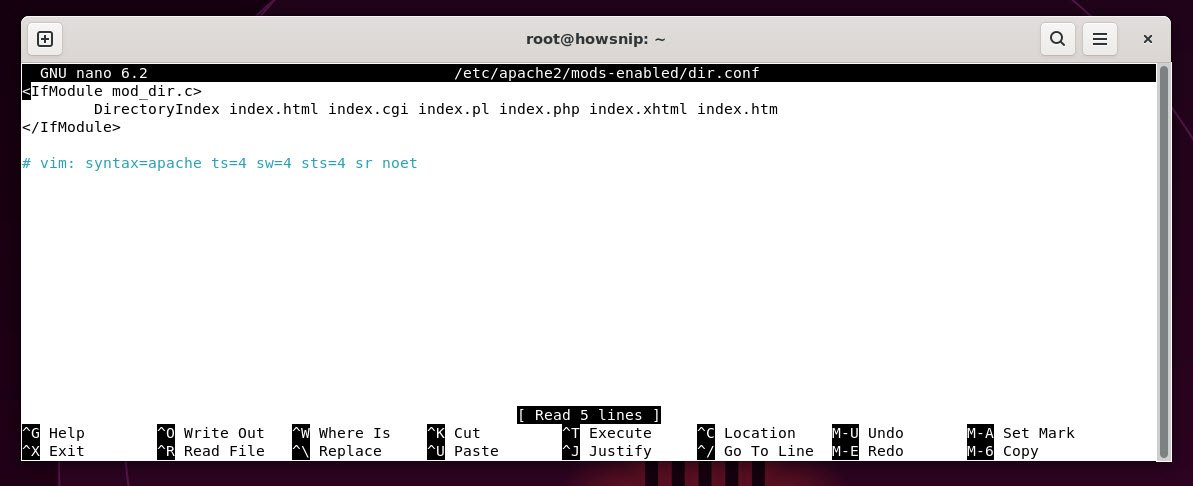 Change Directory Index Before - howsnip