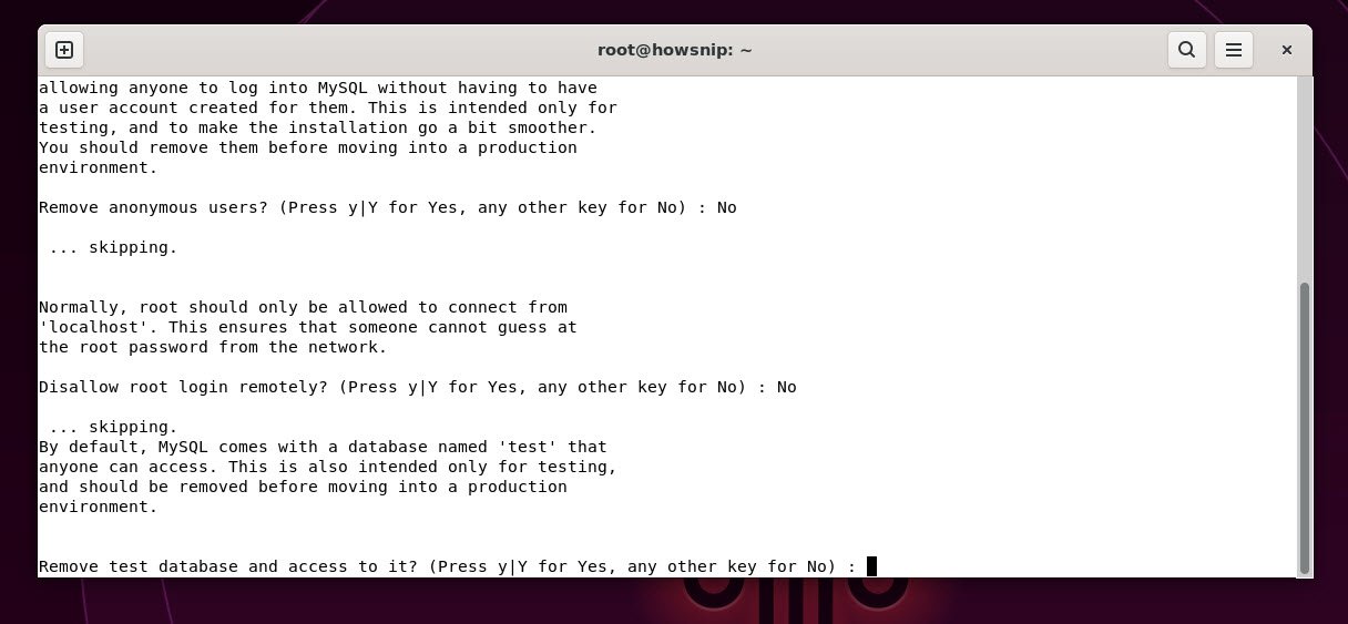 Remove Test DB - howsnip