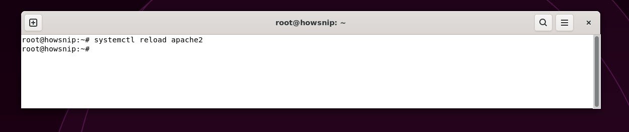 apache reload - howsnip