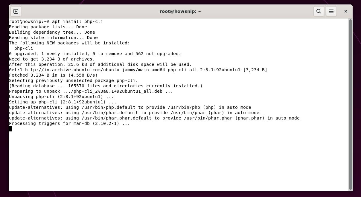 apt install php cli package - howsnip