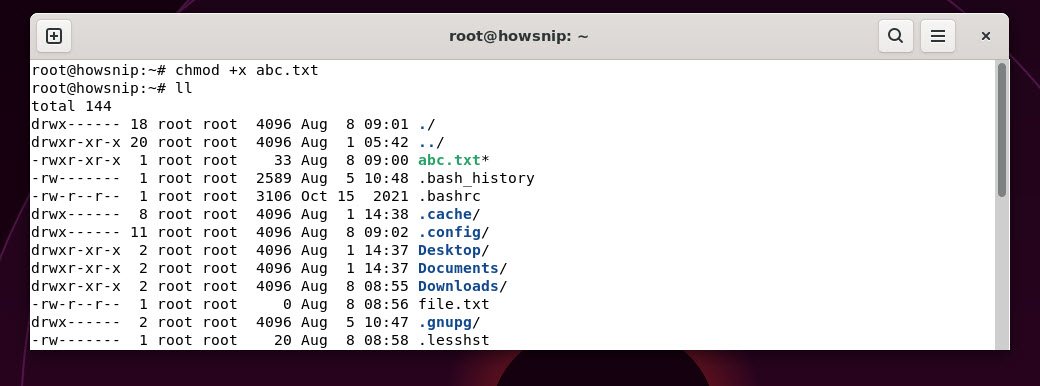chmod command - howsnip