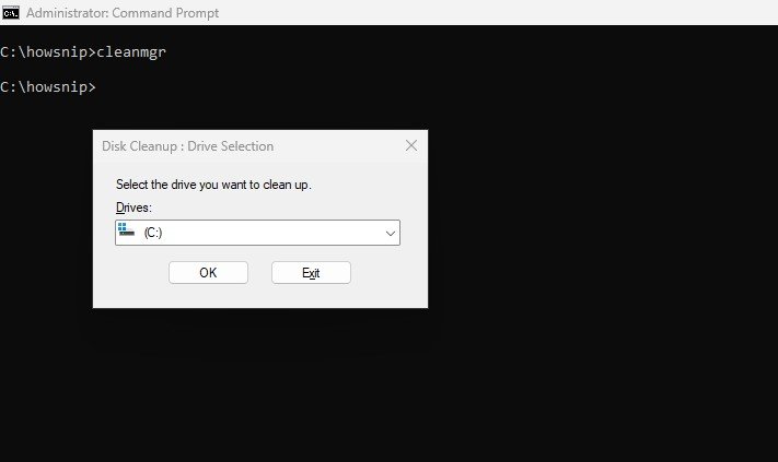 cleanmgr command - howsnip
