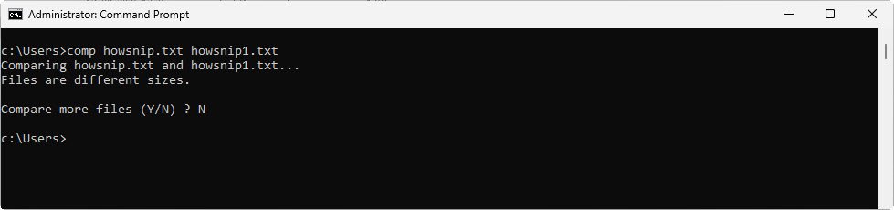 comp command - howsnip