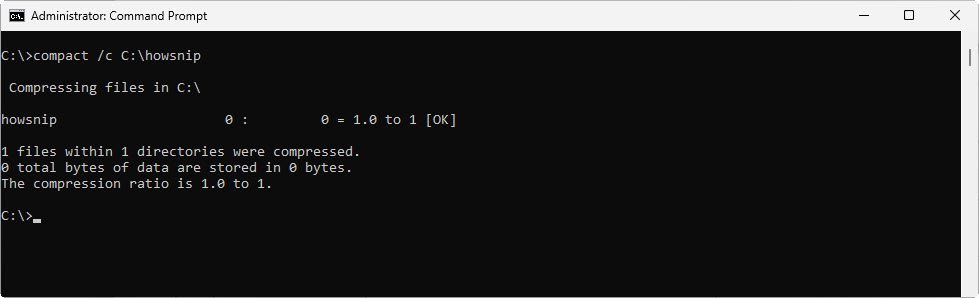 compact command - howsnip