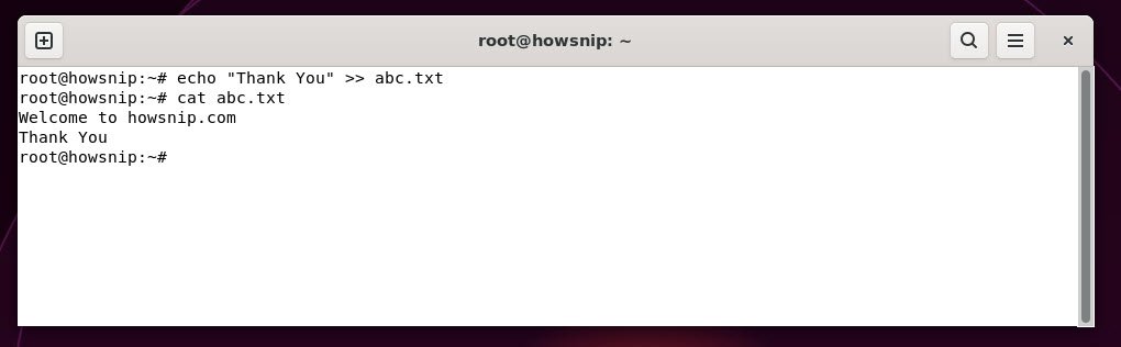 echo command - howsnip