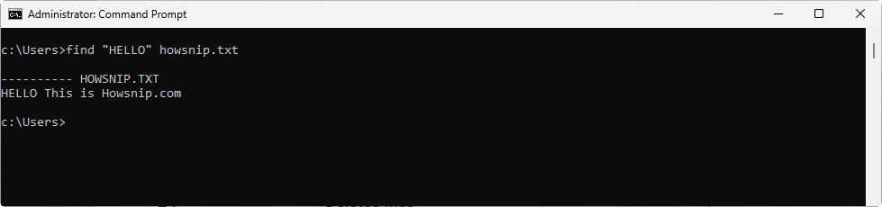 find command - howsnip
