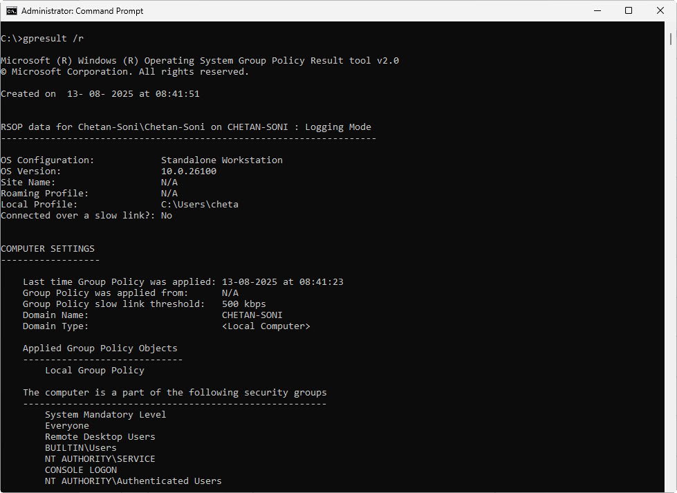 gpresult command - howsnip