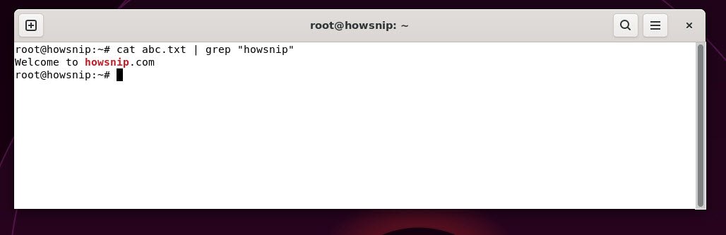 grep command - howsnip