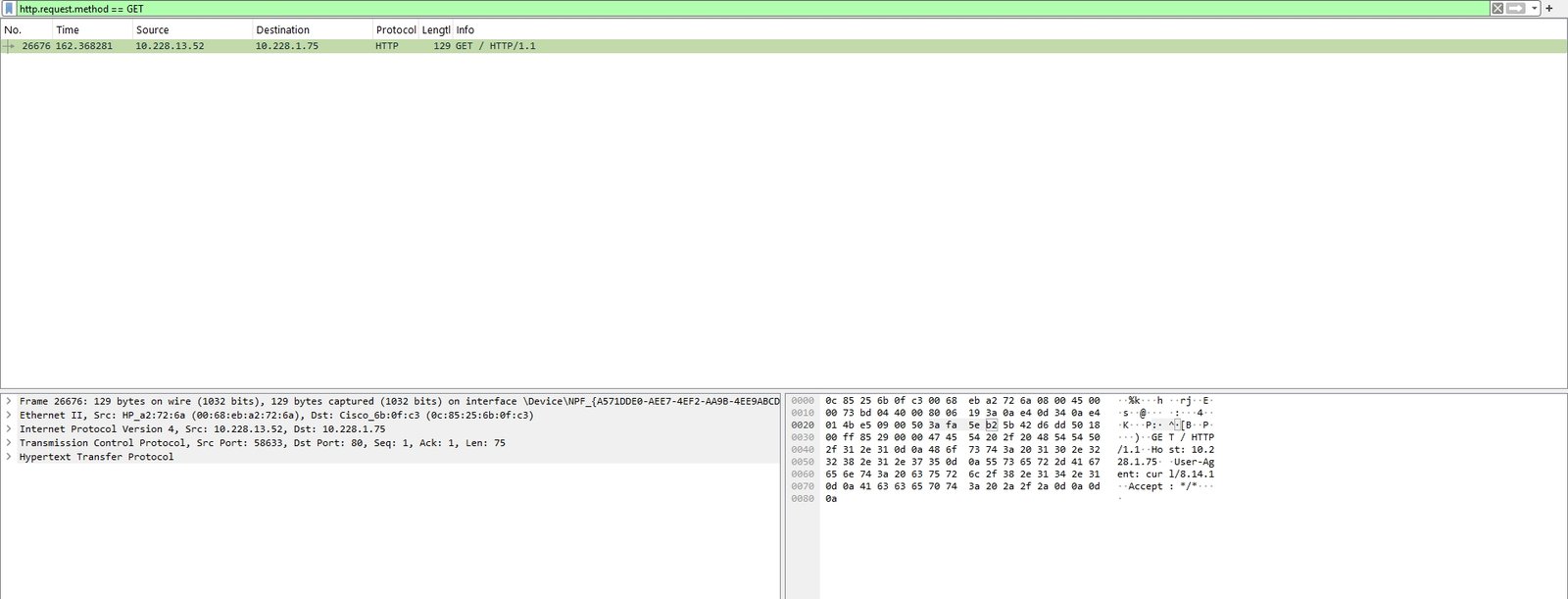 http request get command wireshark howsnip