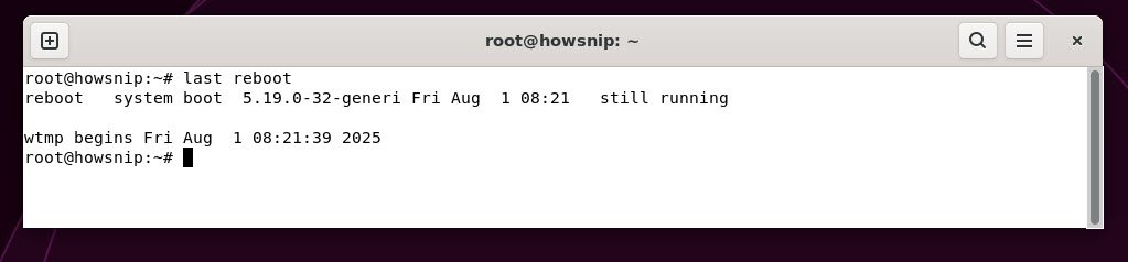 last reboot - howsnip