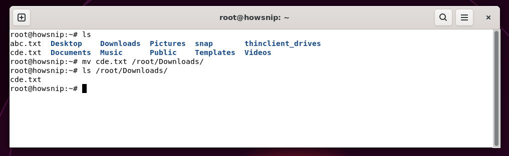 move command - howsnip