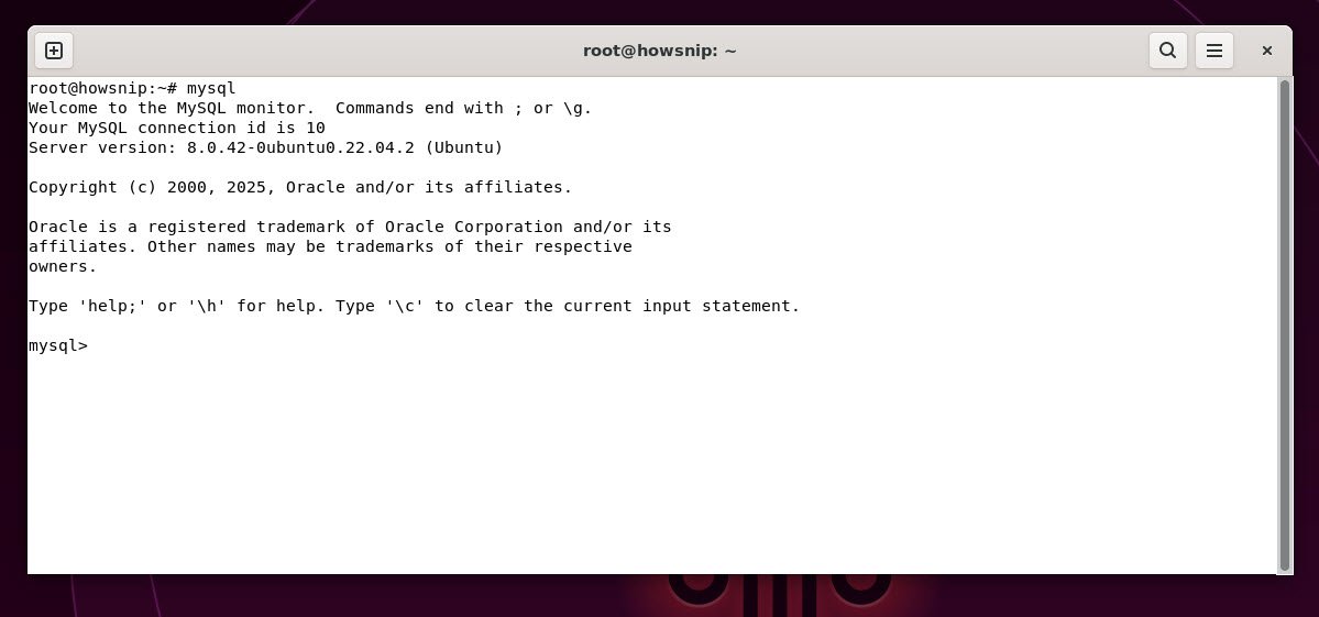 mysql command - howsnip
