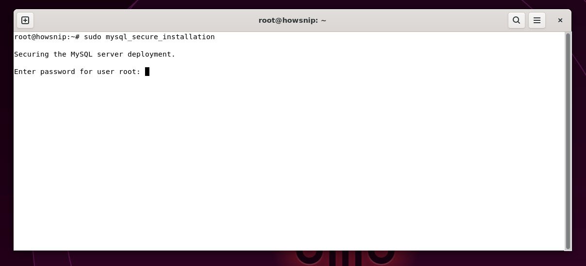 mysql secure installation - howsnip