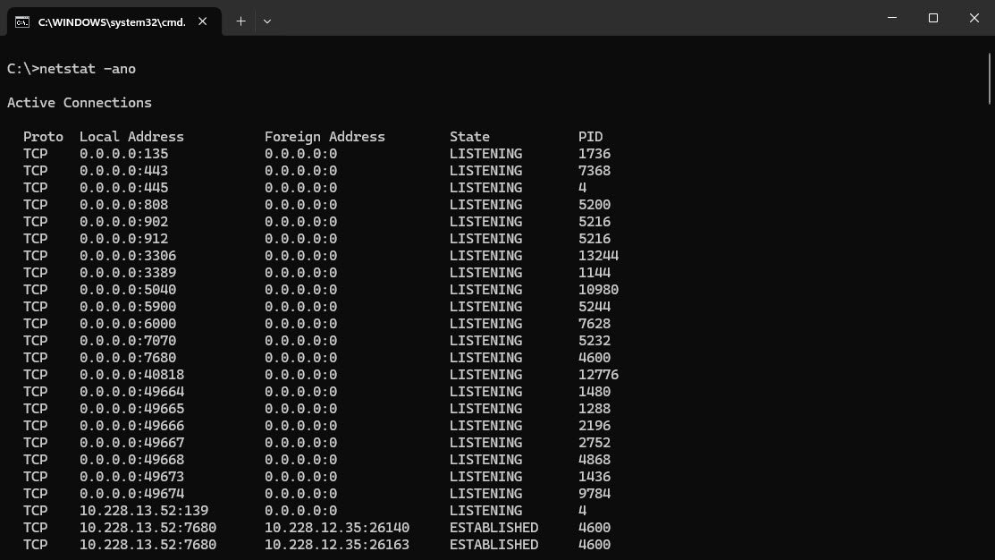 netstat command - howsnip