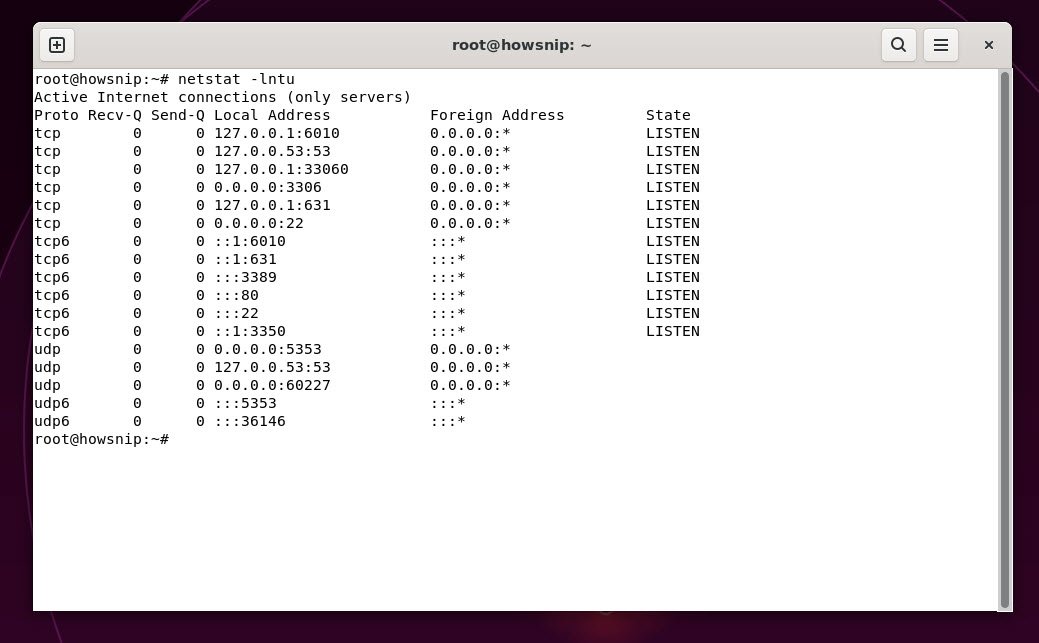 netstat command - howsnip