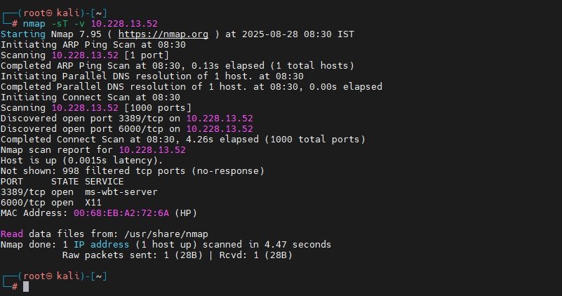 nmap tcp connect scan howsnip