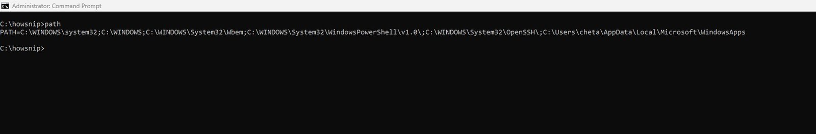path command - howsnip