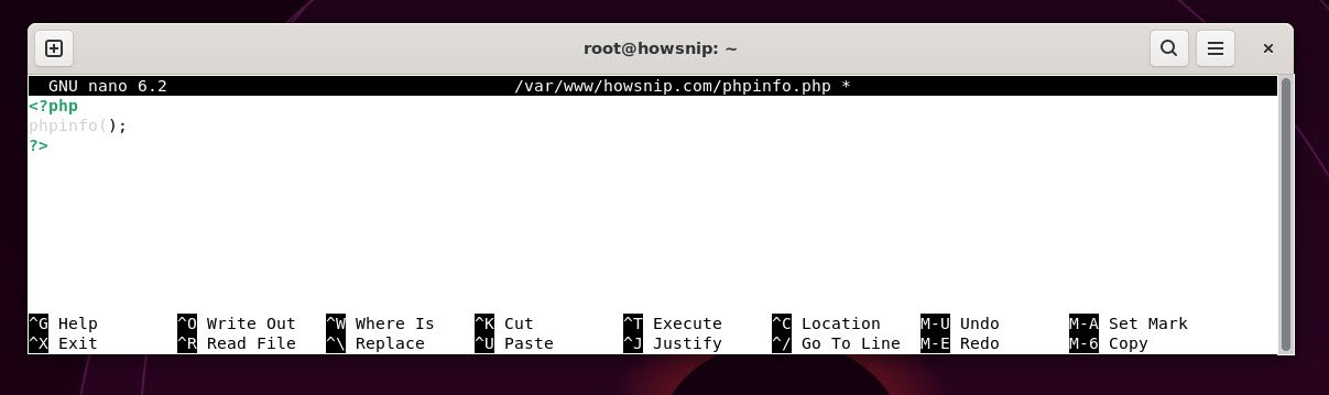 phpinfo - howsnip