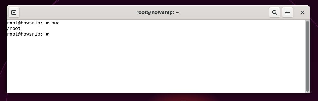 pwd command - howsnip