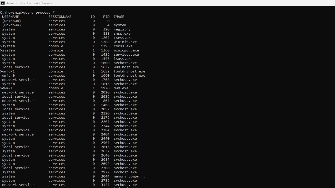 query command - howsnip