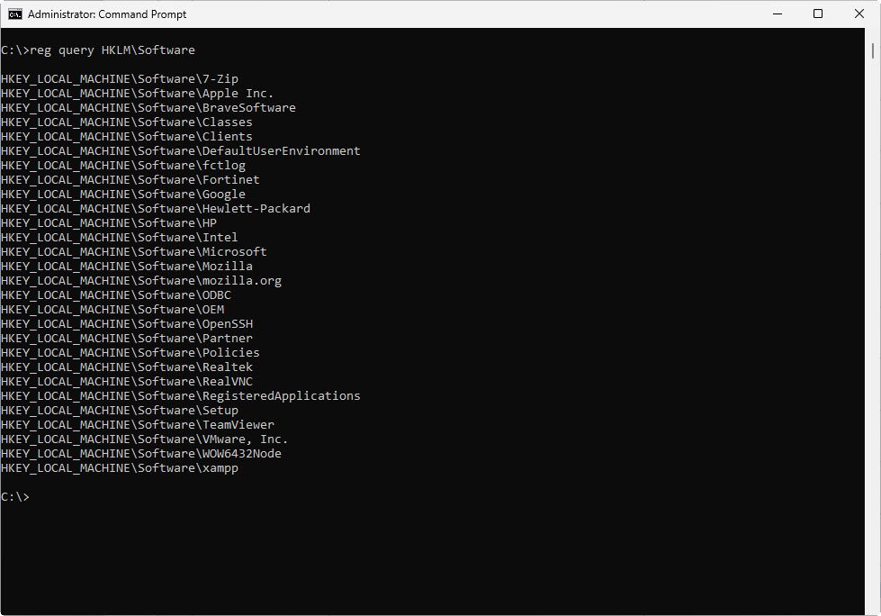 reg query command - howsnip