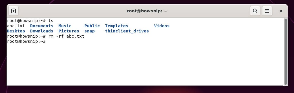 rm command - howsnip