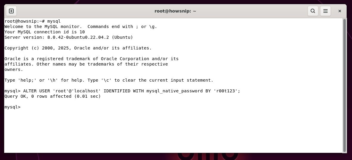set root password mysql - howsnip