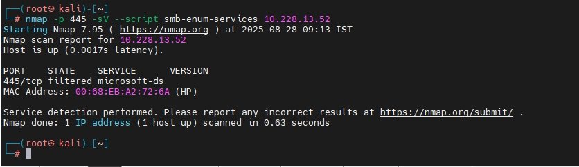 smb enumeration nmap scan howsnip