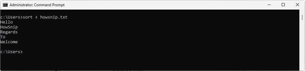 sort command - howsnip