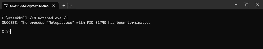 taskkill command - howsnip