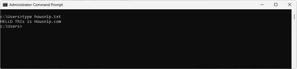 type command - howsnip