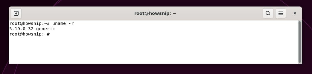 uname command with -r option - howsnip