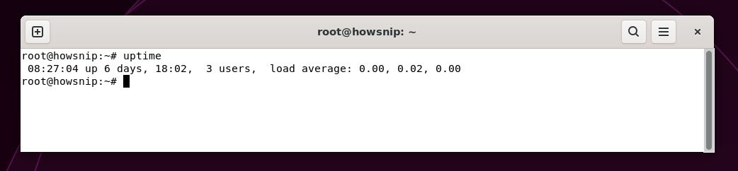 uptime command - howsnip