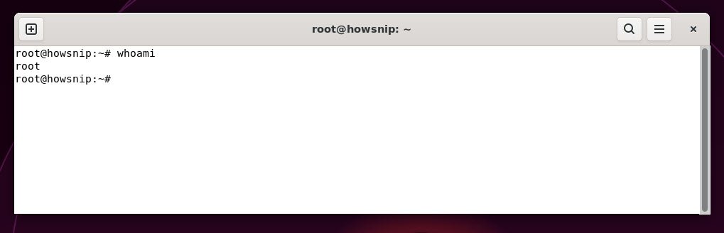 whoami command - howsnip