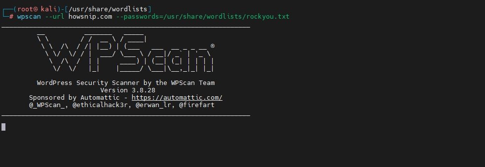 wpscan command howsnip