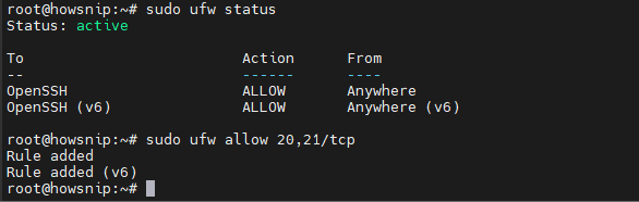FTP Ubuntu Howsnip