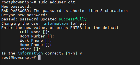 Git Server Setup Howsnip