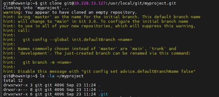Git Server Setup Howsnip