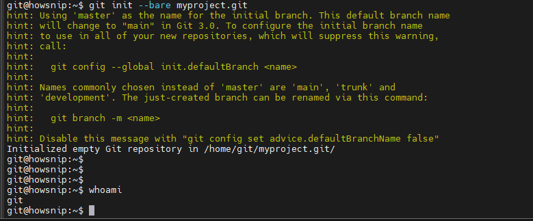 Git Server Setup Howsnip