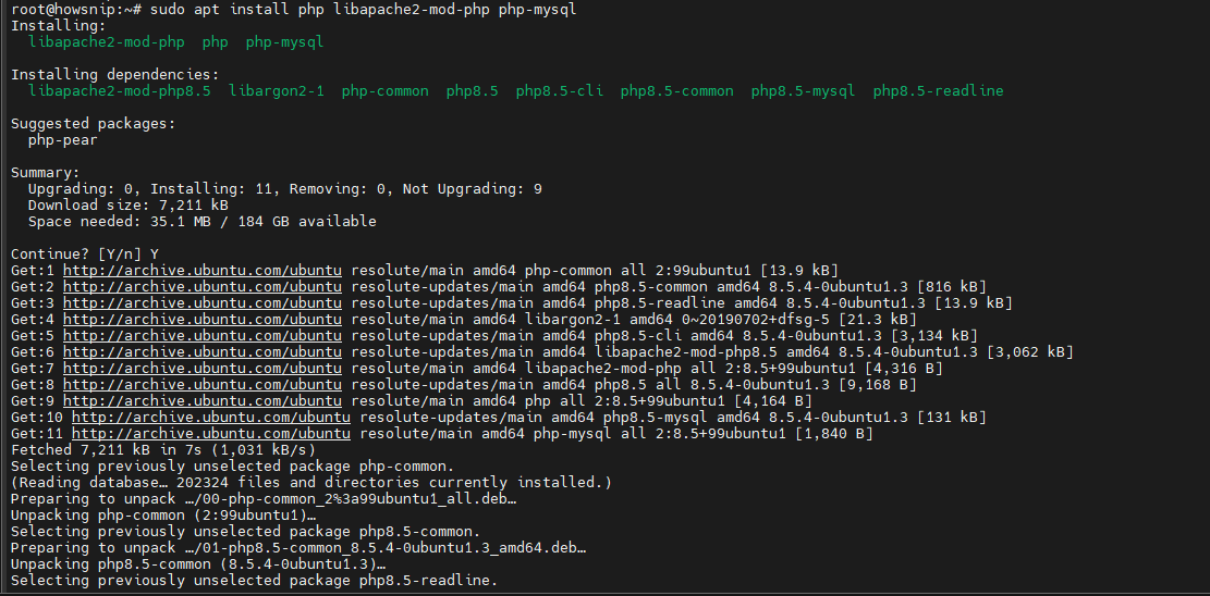 Install WordPress Linux Howsnip