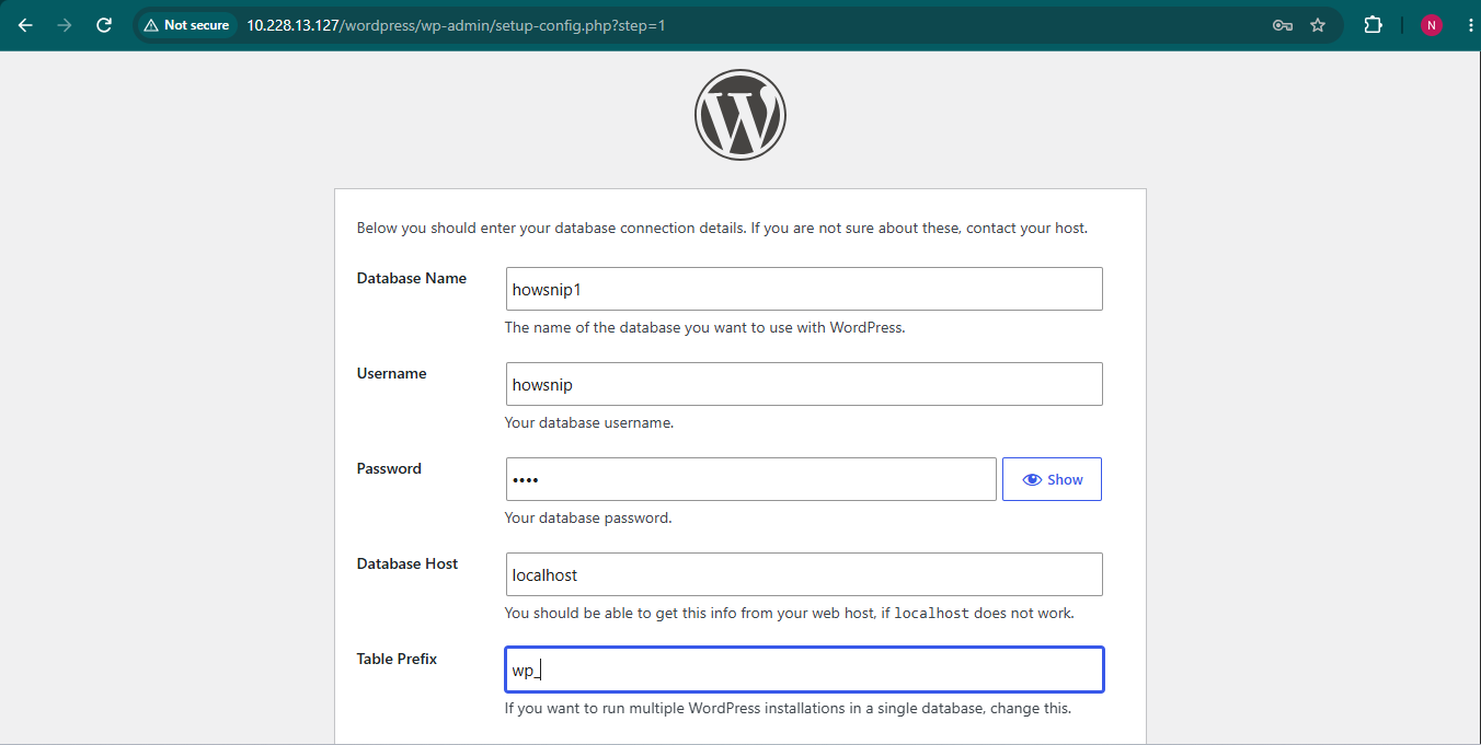 Install WordPress Linux Howsnip
