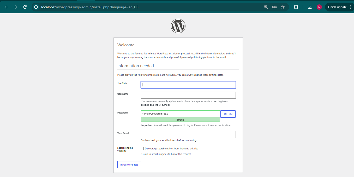 Install_Wordpress_Locally_Howsnip