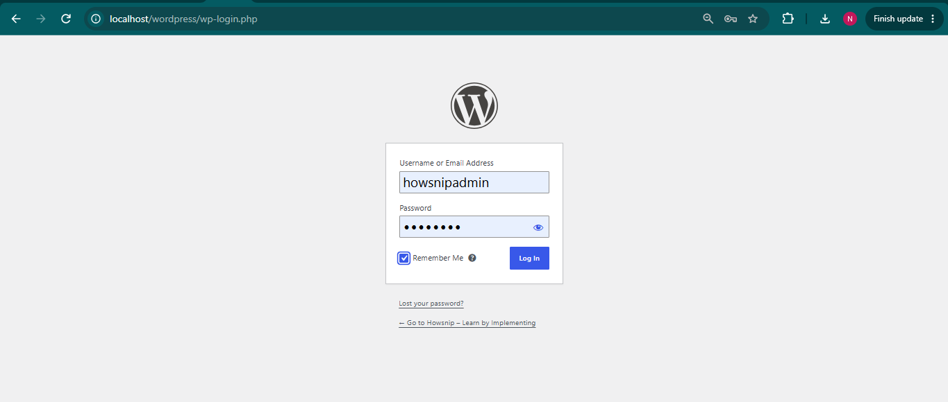 Install_Wordpress_Locally_Howsnip