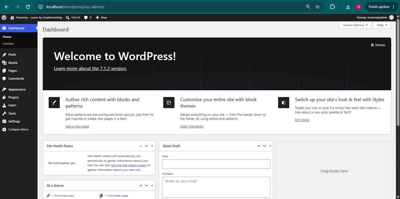 Install_Wordpress_Locally_Howsnip