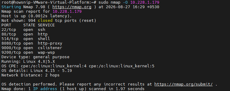Nmap Network Scanning Howsnip